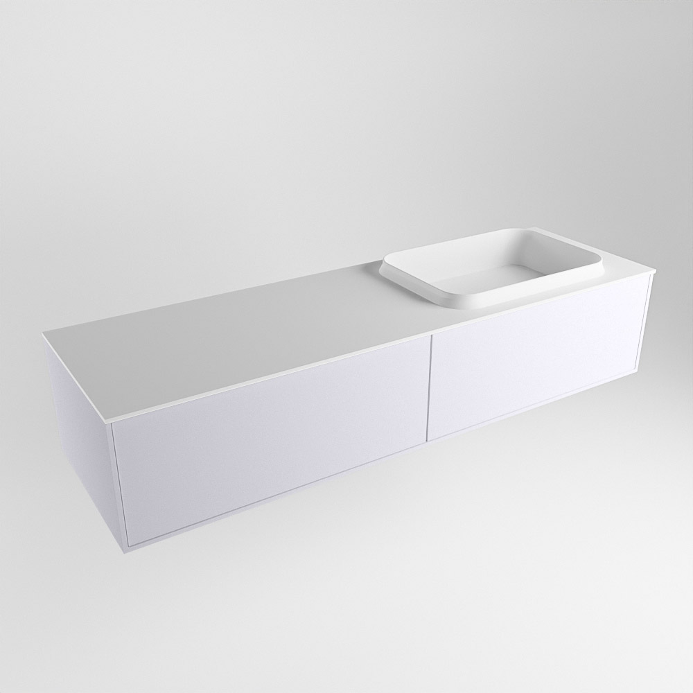MONDIAZ ERIN 150cm mueble de baño color Cale 2 cajones. Lavabo RIDGE Derecho sin orificio color Talc. 4 MONDIAZ ERIN 150cm mueble de baño color Cale 2 cajones. Lavabo RIDGE Derecho sin orificio color Talc. - Imagen 4
