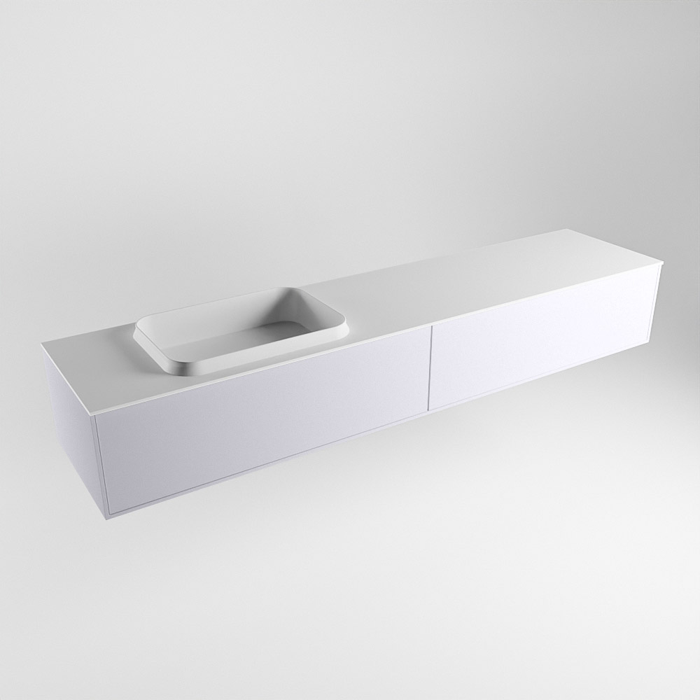 MONDIAZ ERIN 200cm mueble de baño color Cale 2 cajones. Lavabo RIDGE Izquierda 1 orificio color Talc. 4 MONDIAZ ERIN 200cm mueble de baño color Cale 2 cajones. Lavabo RIDGE Izquierda 1 orificio color Talc. - Imagen 4