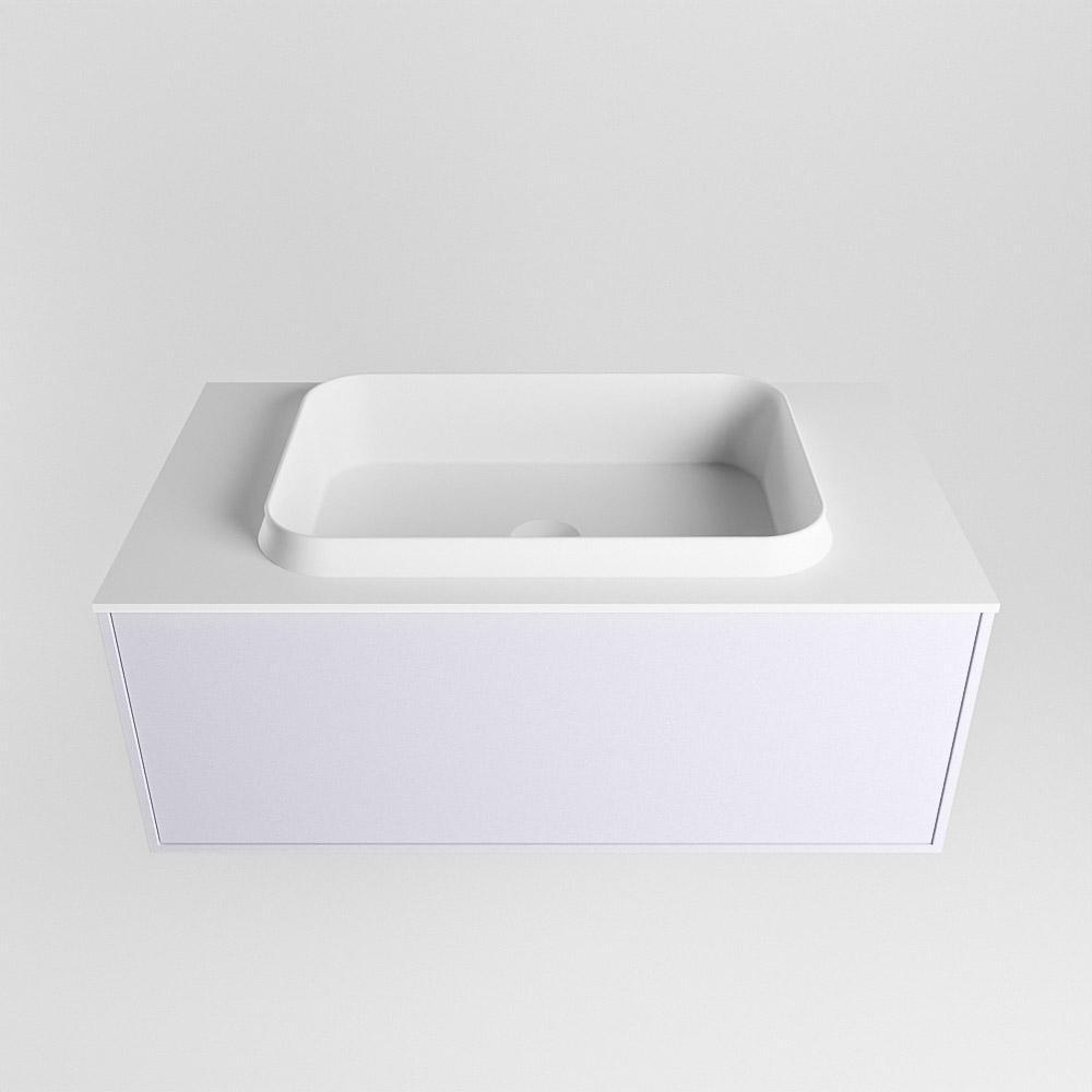 MONDIAZ ERIN 80cm mueble de baño color Cale 1 cajón. Lavabo RIDGE Centro 1 orificio color Talc. 5 MONDIAZ ERIN 80cm mueble de baño color Cale 1 cajón. Lavabo RIDGE Centro 1 orificio color Talc. - Imagen 5