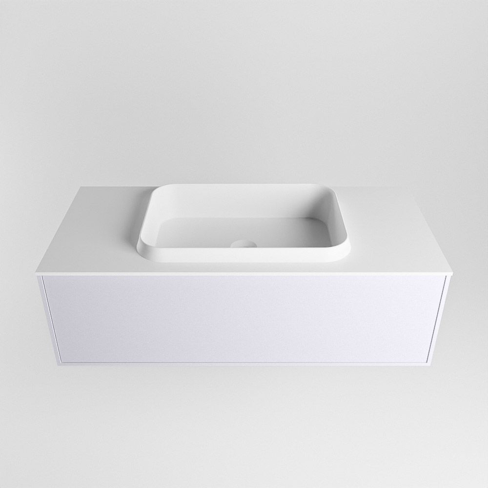 MONDIAZ ERIN 100cm mueble de baño color Cale 1 cajón. Lavabo RIDGE Centro 1 orificio color Talc. 5 MONDIAZ ERIN 100cm mueble de baño color Cale 1 cajón. Lavabo RIDGE Centro 1 orificio color Talc. - Imagen 5