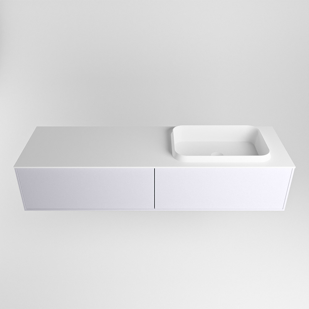MONDIAZ ERIN 150cm mueble de baño color Cale 2 cajones. Lavabo RIDGE Derecho sin orificio color Talc. 5 MONDIAZ ERIN 150cm mueble de baño color Cale 2 cajones. Lavabo RIDGE Derecho sin orificio color Talc. - Imagen 5