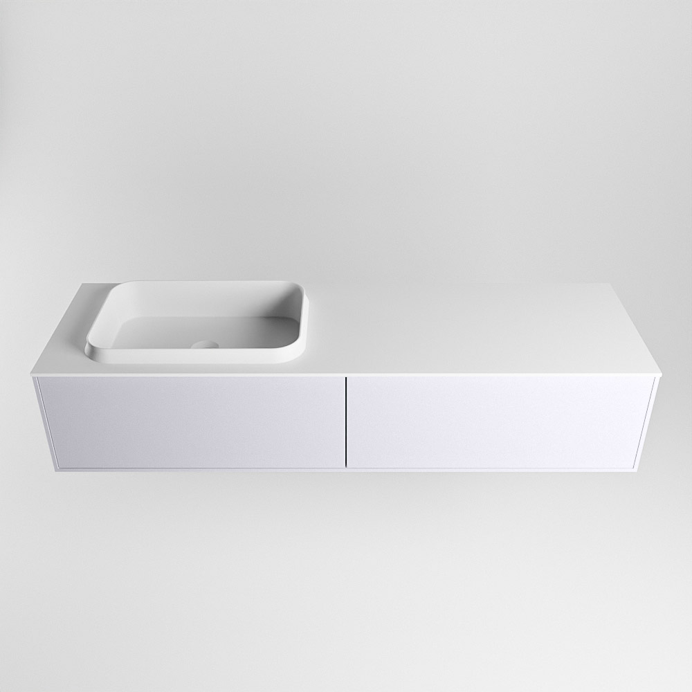 MONDIAZ ERIN 150cm mueble de baño color Cale 2 cajones. Lavabo RIDGE Izquierda 1 orificio color Talc. 5 MONDIAZ ERIN 150cm mueble de baño color Cale 2 cajones. Lavabo RIDGE Izquierda 1 orificio color Talc. - Imagen 5