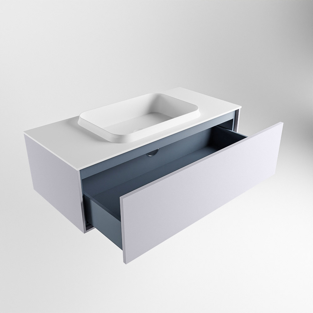 MONDIAZ ERIN 100cm mueble de baño color Cale 1 cajón. Lavabo RIDGE Centro 1 orificio color Talc. 6 MONDIAZ ERIN 100cm mueble de baño color Cale 1 cajón. Lavabo RIDGE Centro 1 orificio color Talc. - Imagen 6