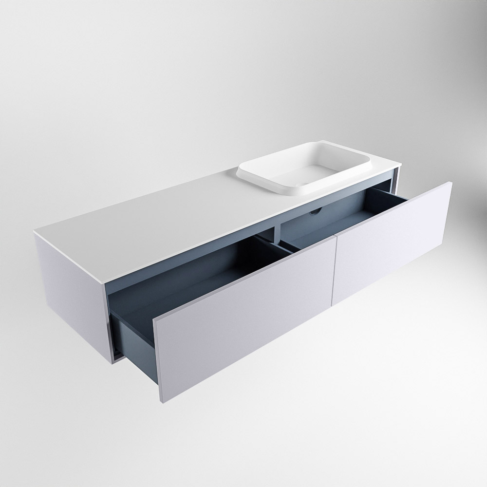 MONDIAZ ERIN 150cm mueble de baño color Cale 2 cajones. Lavabo RIDGE Derecho sin orificio color Talc. 6 MONDIAZ ERIN 150cm mueble de baño color Cale 2 cajones. Lavabo RIDGE Derecho sin orificio color Talc. - Imagen 6
