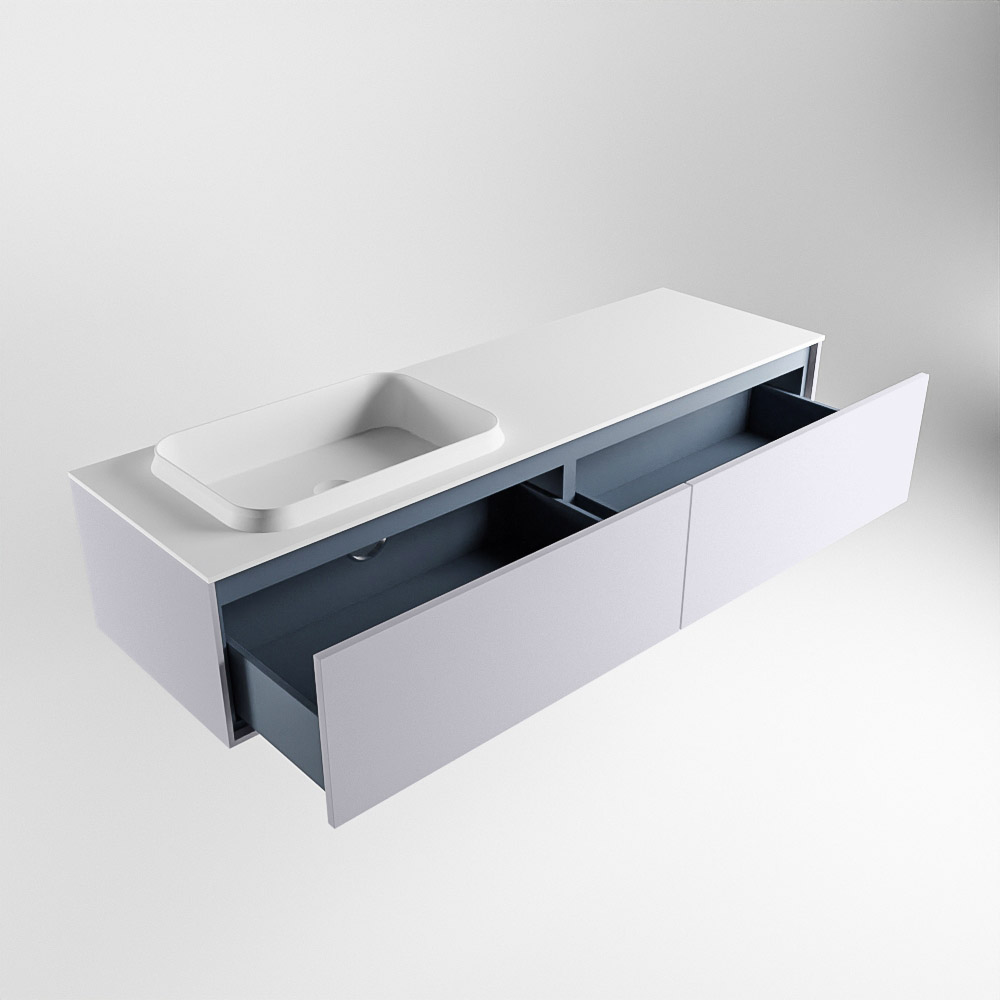 MONDIAZ ERIN 150cm mueble de baño color Cale 2 cajones. Lavabo RIDGE Izquierda 1 orificio color Talc. 6 MONDIAZ ERIN 150cm mueble de baño color Cale 2 cajones. Lavabo RIDGE Izquierda 1 orificio color Talc. - Imagen 6