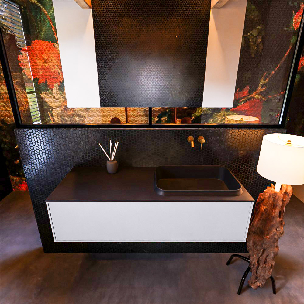 MONDIAZ ERIN 120cm mueble de baño color Cale 1 cajón. Lavabo RIDGE Derecho sin orificio color Urban. 3 MONDIAZ ERIN 120cm mueble de baño color Cale 1 cajón. Lavabo RIDGE Derecho sin orificio color Urban. - Imagen 3