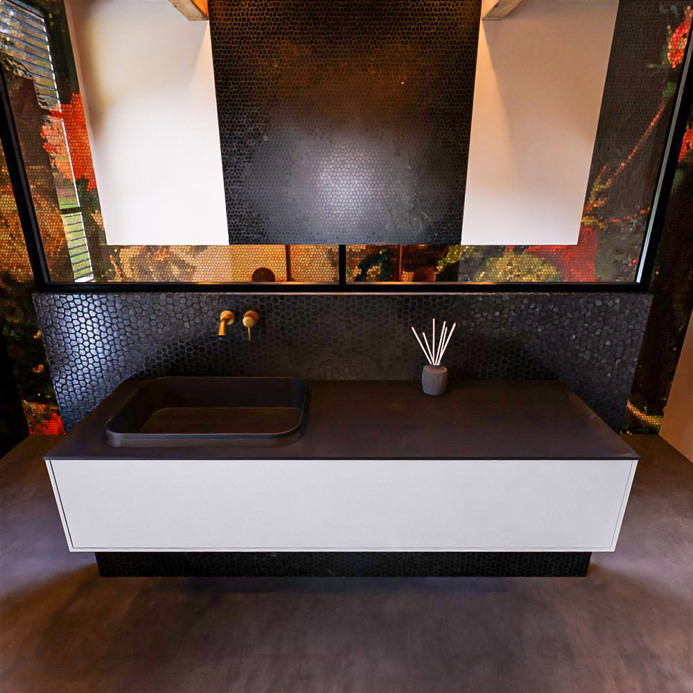 MONDIAZ ERIN 150cm mueble de baño color Cale 1 cajón. Lavabo RIDGE Izquierda sin orificio color Urban. 3 MONDIAZ ERIN 150cm mueble de baño color Cale 1 cajón. Lavabo RIDGE Izquierda sin orificio color Urban. - Imagen 3