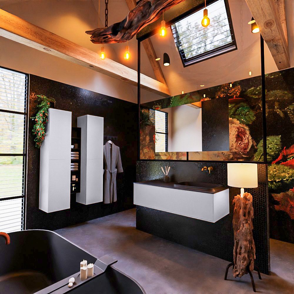 MONDIAZ ERIN 120cm mueble de baño color Cale 1 cajón. Lavabo RIDGE Derecho sin orificio color Urban. 2 MONDIAZ ERIN 120cm mueble de baño color Cale 1 cajón. Lavabo RIDGE Derecho sin orificio color Urban. - Imagen 2