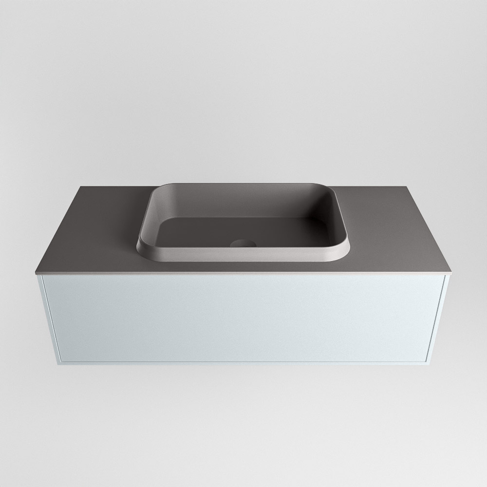 MONDIAZ ERIN 100cm mueble de baño color Clay 1 cajón. Lavabo RIDGE Centro sin orificio color Dark Grey. 5 MONDIAZ ERIN 100cm mueble de baño color Clay 1 cajón. Lavabo RIDGE Centro sin orificio color Dark Grey. - Imagen 5