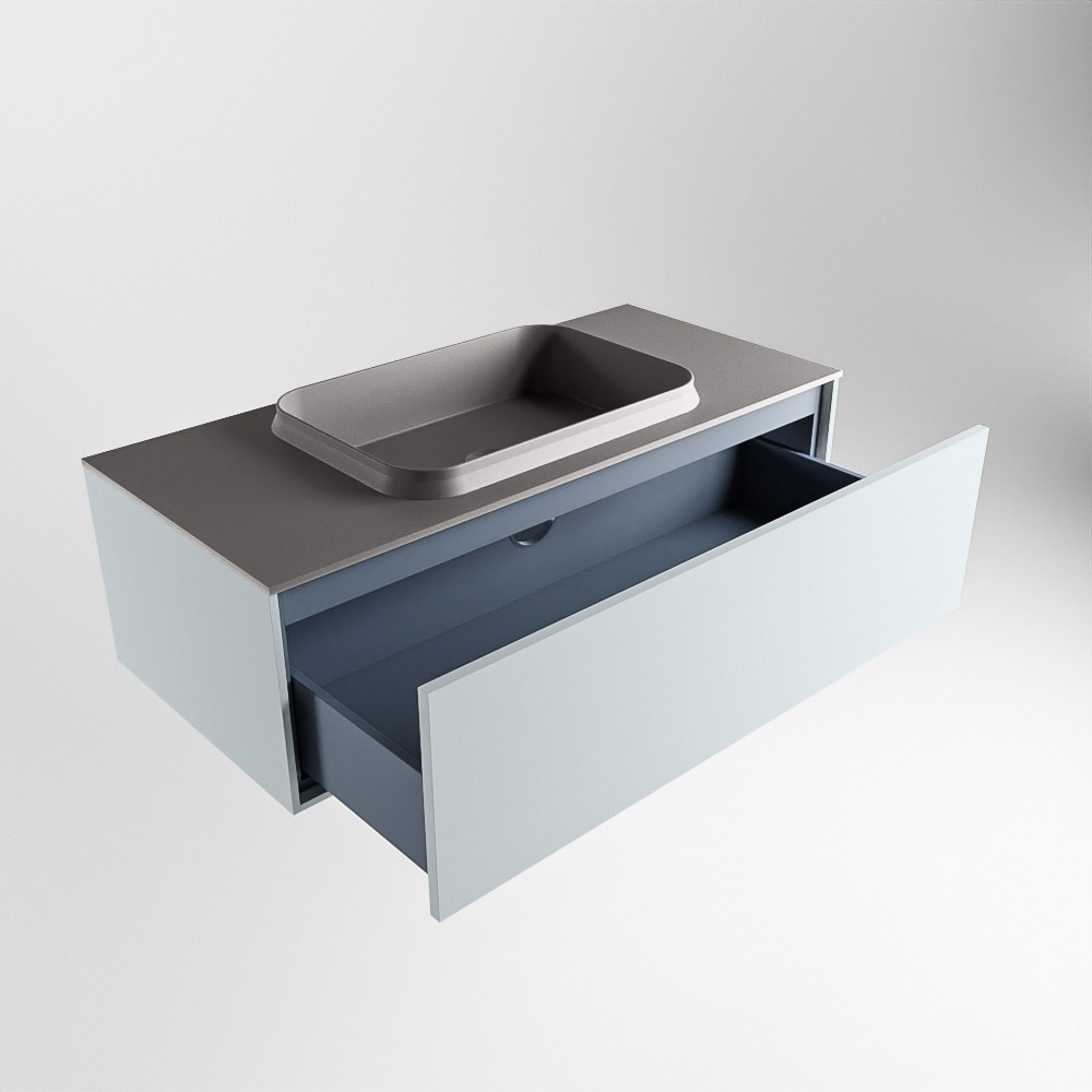 MONDIAZ ERIN 100cm mueble de baño color Clay 1 cajón. Lavabo RIDGE Centro sin orificio color Dark Grey. 6 MONDIAZ ERIN 100cm mueble de baño color Clay 1 cajón. Lavabo RIDGE Centro sin orificio color Dark Grey. - Imagen 6