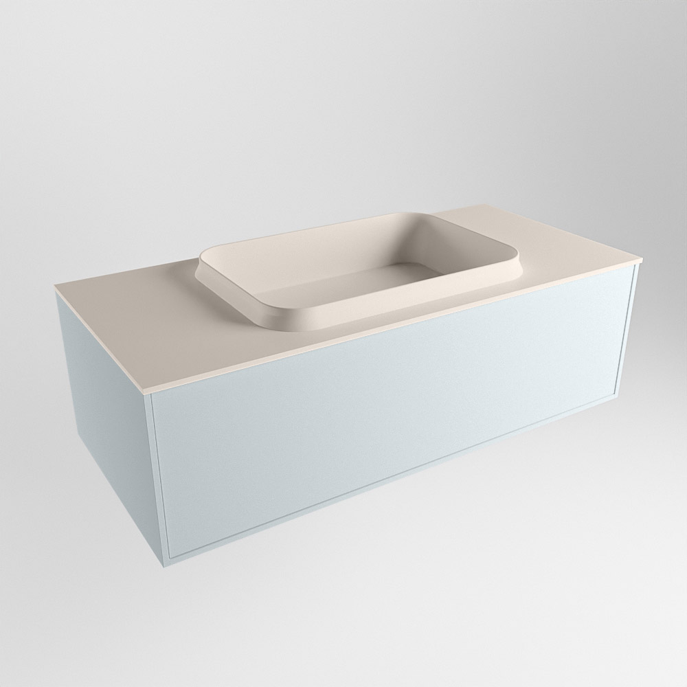 MONDIAZ ERIN 100cm mueble de baño color Clay 1 cajón. Lavabo RIDGE Centro sin orificio color Linen. 4 MONDIAZ ERIN 100cm mueble de baño color Clay 1 cajón. Lavabo RIDGE Centro sin orificio color Linen. - Imagen 4