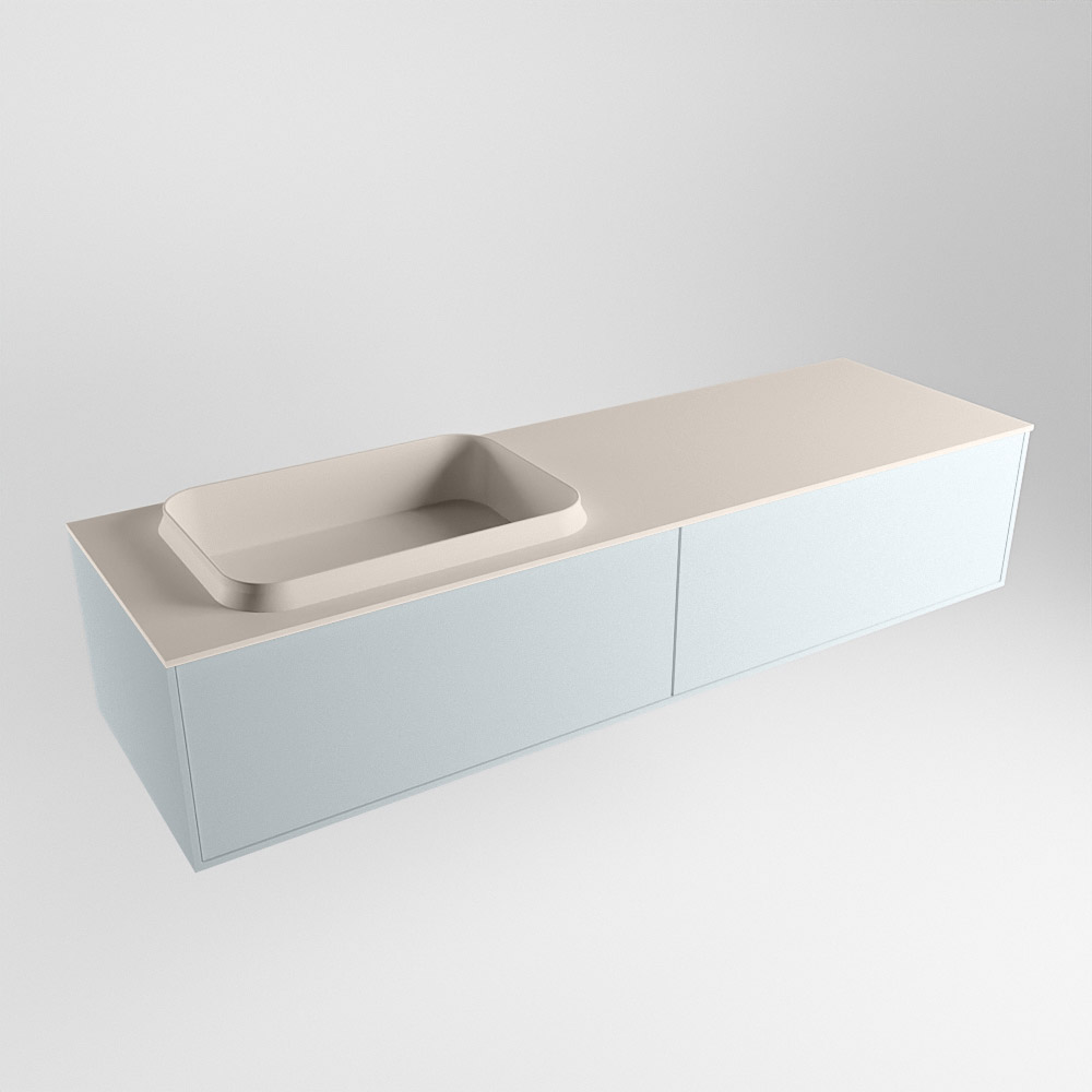 MONDIAZ ERIN 150cm mueble de baño color Clay 2 cajones. Lavabo RIDGE Izquierda 1 orificio color Linen. 4 MONDIAZ ERIN 150cm mueble de baño color Clay 2 cajones. Lavabo RIDGE Izquierda 1 orificio color Linen. - Imagen 4