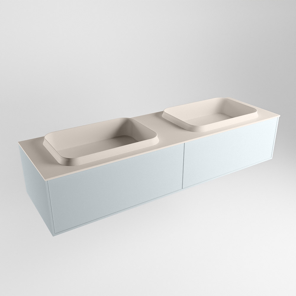 MONDIAZ ERIN 150cm mueble de baño color Clay 2 cajones. Lavabo RIDGE Doble 2 orificios color Linen. 4 MONDIAZ ERIN 150cm mueble de baño color Clay 2 cajones. Lavabo RIDGE Doble 2 orificios color Linen. - Imagen 4