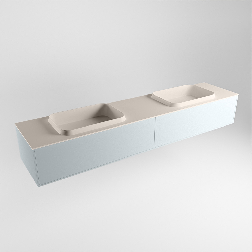 MONDIAZ ERIN 200cm mueble de baño color Clay 2 cajones. Lavabo RIDGE Doble sin orificio color Linen. 4 MONDIAZ ERIN 200cm mueble de baño color Clay 2 cajones. Lavabo RIDGE Doble sin orificio color Linen. - Imagen 4
