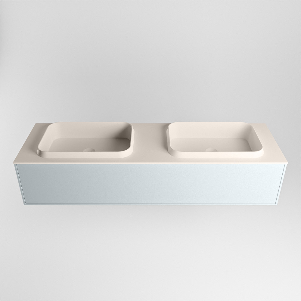 MONDIAZ ERIN 150cm mueble de baño color Clay 1 cajón. Lavabo RIDGE Doble 2 orificios color Linen. 5 MONDIAZ ERIN 150cm mueble de baño color Clay 1 cajón. Lavabo RIDGE Doble 2 orificios color Linen. - Imagen 5