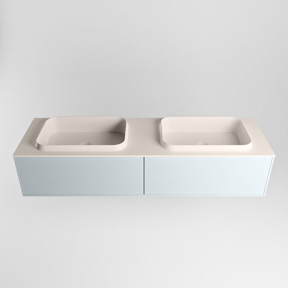MONDIAZ ERIN 150cm mueble de baño color Clay 2 cajones. Lavabo RIDGE Doble 2 orificios color Linen. 5 MONDIAZ ERIN 150cm mueble de baño color Clay 2 cajones. Lavabo RIDGE Doble 2 orificios color Linen. - Imagen 5