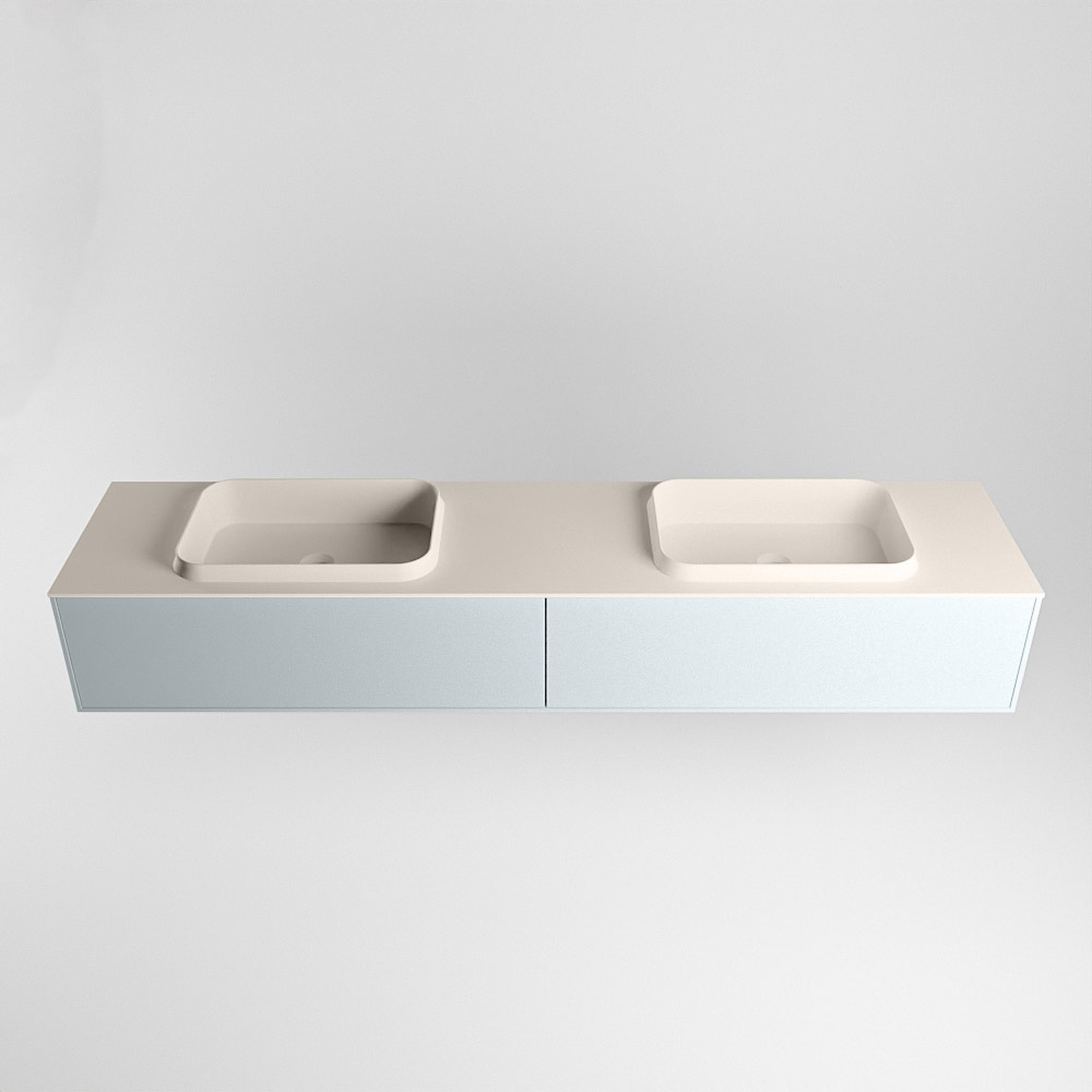 MONDIAZ ERIN 200cm mueble de baño color Clay 2 cajones. Lavabo RIDGE Doble sin orificio color Linen. 5 MONDIAZ ERIN 200cm mueble de baño color Clay 2 cajones. Lavabo RIDGE Doble sin orificio color Linen. - Imagen 5