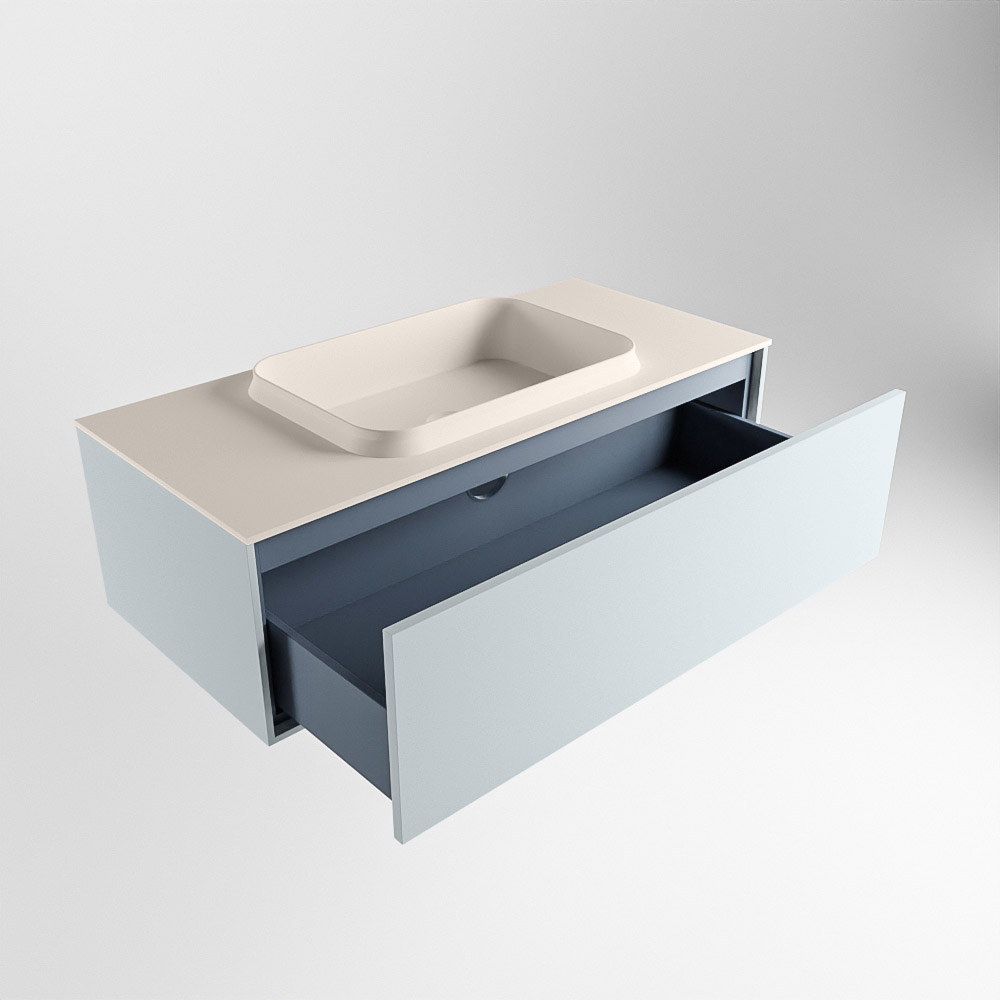 MONDIAZ ERIN 100cm mueble de baño color Clay 1 cajón. Lavabo RIDGE Centro sin orificio color Linen. 6 MONDIAZ ERIN 100cm mueble de baño color Clay 1 cajón. Lavabo RIDGE Centro sin orificio color Linen. - Imagen 6