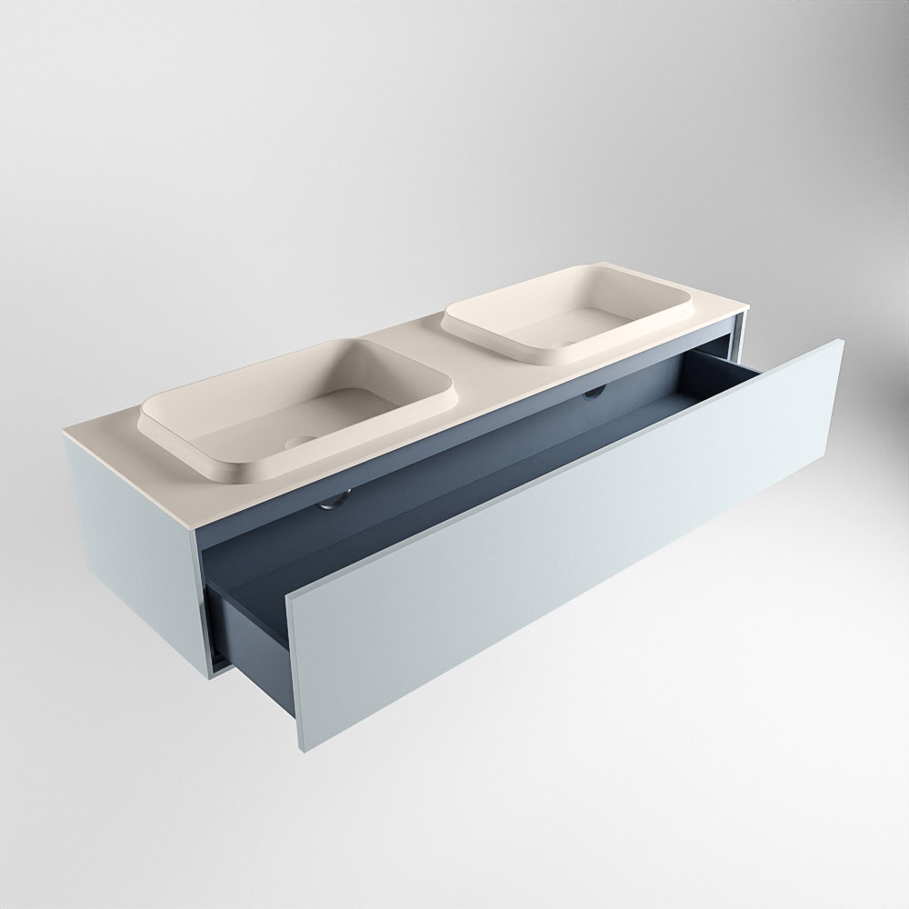 MONDIAZ ERIN 150cm mueble de baño color Clay 1 cajón. Lavabo RIDGE Doble 2 orificios color Linen. 6 MONDIAZ ERIN 150cm mueble de baño color Clay 1 cajón. Lavabo RIDGE Doble 2 orificios color Linen. - Imagen 6