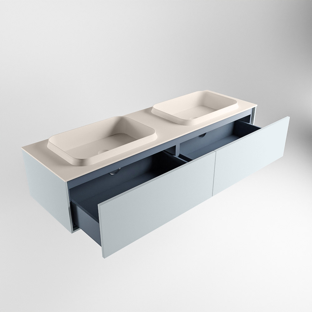 MONDIAZ ERIN 150cm mueble de baño color Clay 2 cajones. Lavabo RIDGE Doble 2 orificios color Linen. 6 MONDIAZ ERIN 150cm mueble de baño color Clay 2 cajones. Lavabo RIDGE Doble 2 orificios color Linen. - Imagen 6