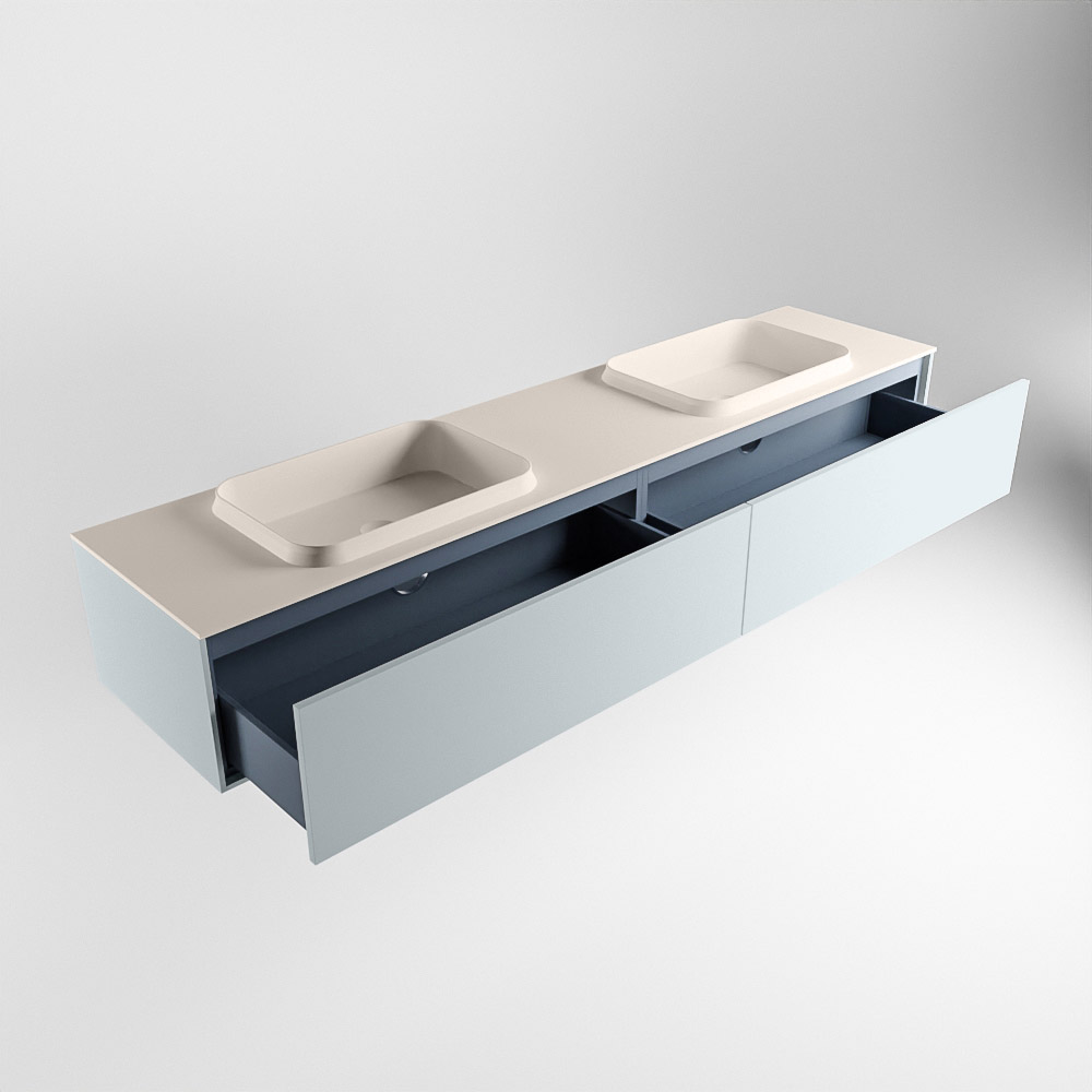 MONDIAZ ERIN 200cm mueble de baño color Clay 2 cajones. Lavabo RIDGE Doble sin orificio color Linen. 6 MONDIAZ ERIN 200cm mueble de baño color Clay 2 cajones. Lavabo RIDGE Doble sin orificio color Linen. - Imagen 6