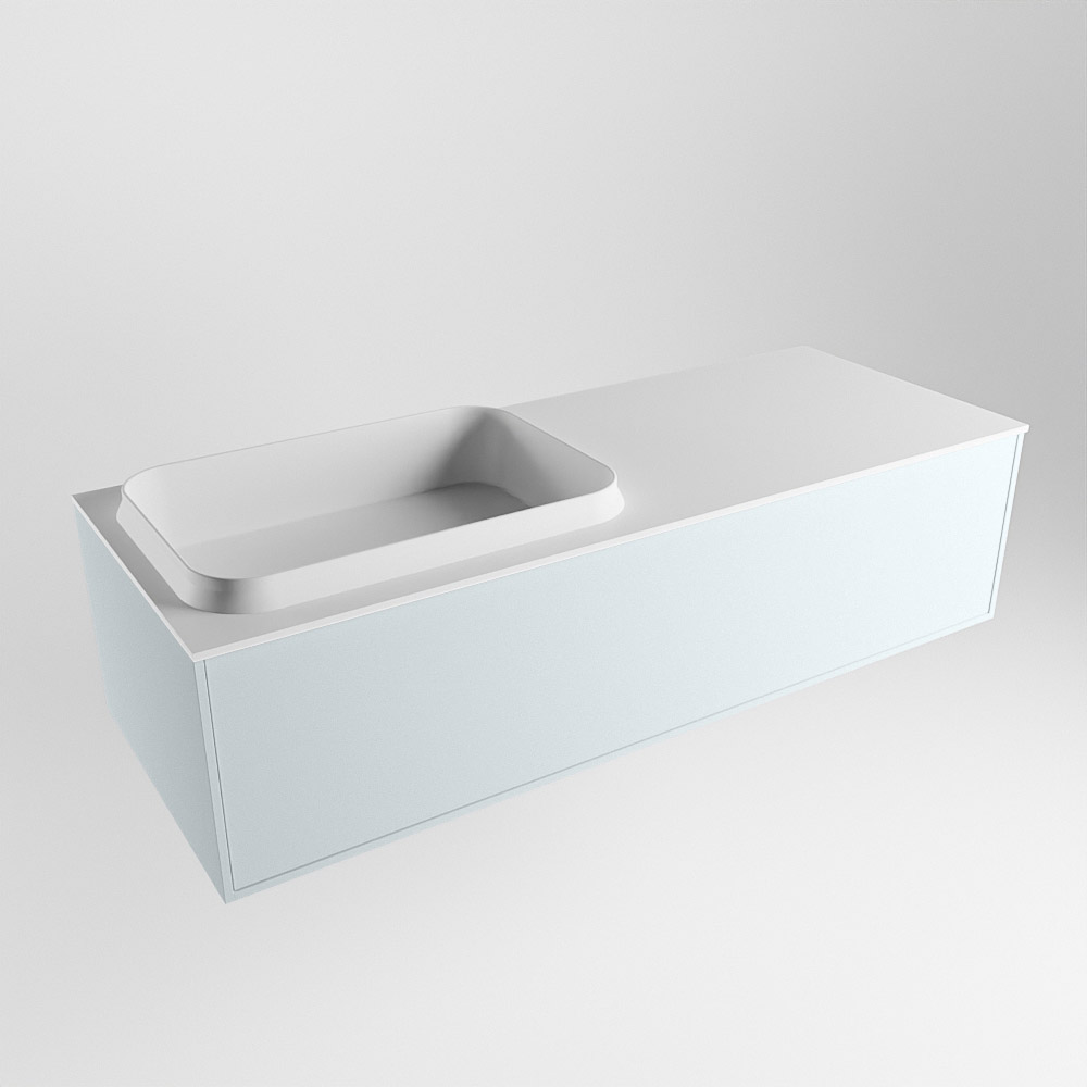 MONDIAZ ERIN 120cm mueble de baño color Clay 1 cajón. Lavabo RIDGE Izquierda sin orificio color Talc. 4 MONDIAZ ERIN 120cm mueble de baño color Clay 1 cajón. Lavabo RIDGE Izquierda sin orificio color Talc. - Imagen 4