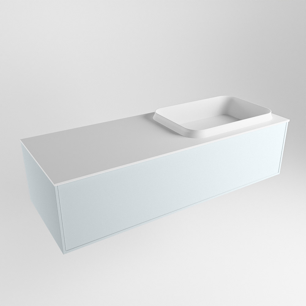 MONDIAZ ERIN 120cm mueble de baño color Clay 1 cajón. Lavabo RIDGE Derecho sin orificio color Talc. 4 MONDIAZ ERIN 120cm mueble de baño color Clay 1 cajón. Lavabo RIDGE Derecho sin orificio color Talc. - Imagen 4