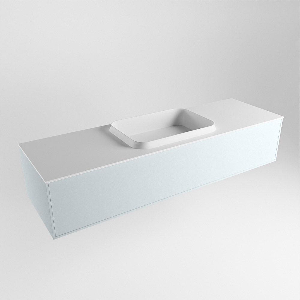 MONDIAZ ERIN 150cm mueble de baño color Clay 1 cajón. Lavabo RIDGE Centro sin orificio color Talc. 4 MONDIAZ ERIN 150cm mueble de baño color Clay 1 cajón. Lavabo RIDGE Centro sin orificio color Talc. - Imagen 4