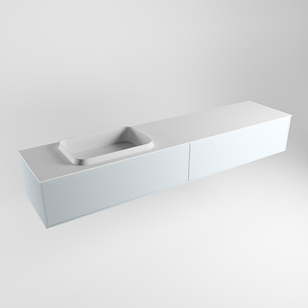 MONDIAZ ERIN 200cm mueble de baño color Clay 2 cajones. Lavabo RIDGE Izquierda sin orificio color Talc. 4 MONDIAZ ERIN 200cm mueble de baño color Clay 2 cajones. Lavabo RIDGE Izquierda sin orificio color Talc. - Imagen 4