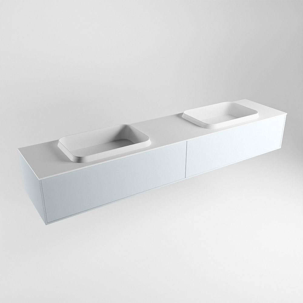 MONDIAZ ERIN 200cm mueble de baño color Clay 2 cajones. Lavabo RIDGE Doble sin orificio color Talc. 4 MONDIAZ ERIN 200cm mueble de baño color Clay 2 cajones. Lavabo RIDGE Doble sin orificio color Talc. - Imagen 4