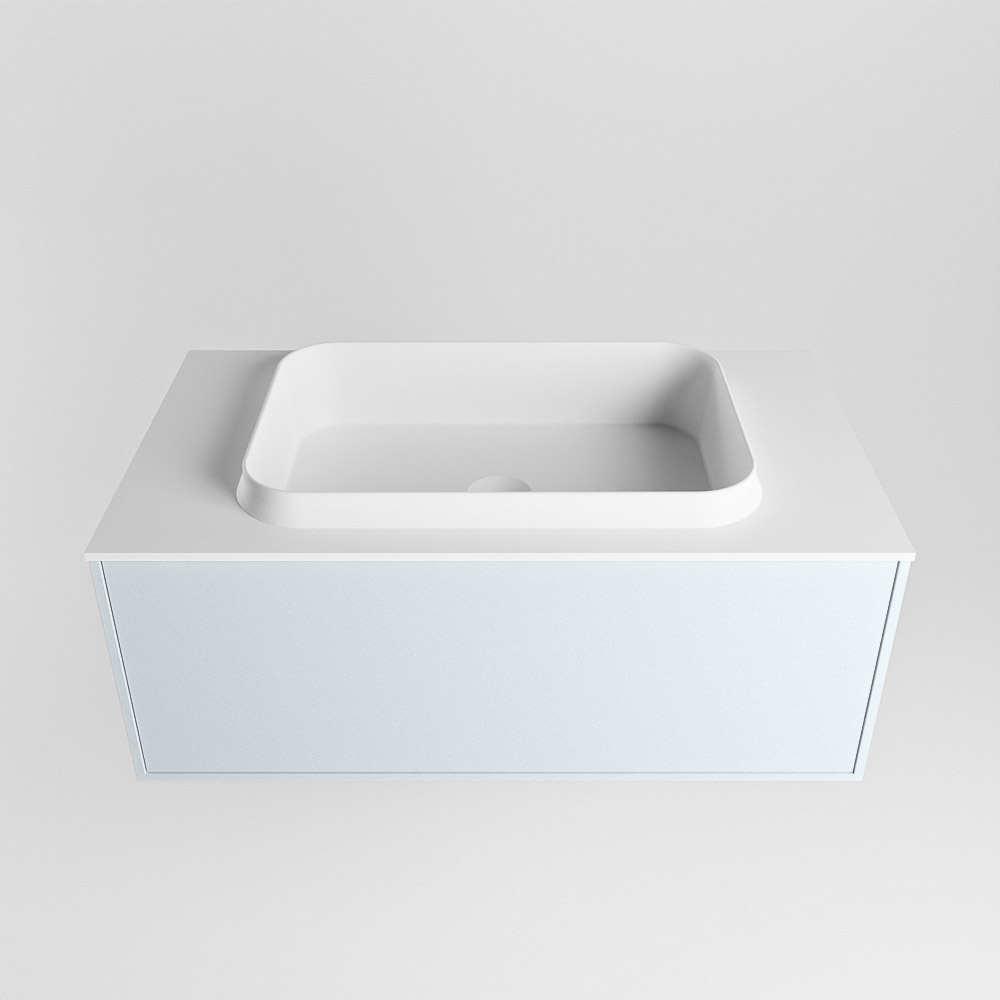 MONDIAZ ERIN 80cm mueble de baño color Clay 1 cajón. Lavabo RIDGE Centro sin orificio color Talc. 5 MONDIAZ ERIN 80cm mueble de baño color Clay 1 cajón. Lavabo RIDGE Centro sin orificio color Talc. - Imagen 5