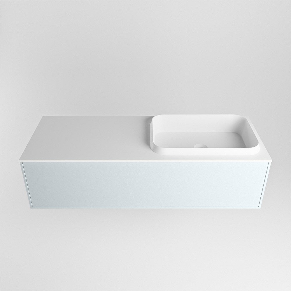 MONDIAZ ERIN 120cm mueble de baño color Clay 1 cajón. Lavabo RIDGE Derecho sin orificio color Talc. 5 MONDIAZ ERIN 120cm mueble de baño color Clay 1 cajón. Lavabo RIDGE Derecho sin orificio color Talc. - Imagen 5