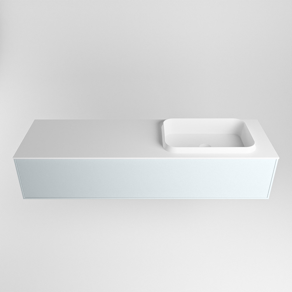 MONDIAZ ERIN 150cm mueble de baño color Clay 1 cajón. Lavabo RIDGE Derecho sin orificio color Talc. 5 MONDIAZ ERIN 150cm mueble de baño color Clay 1 cajón. Lavabo RIDGE Derecho sin orificio color Talc. - Imagen 5
