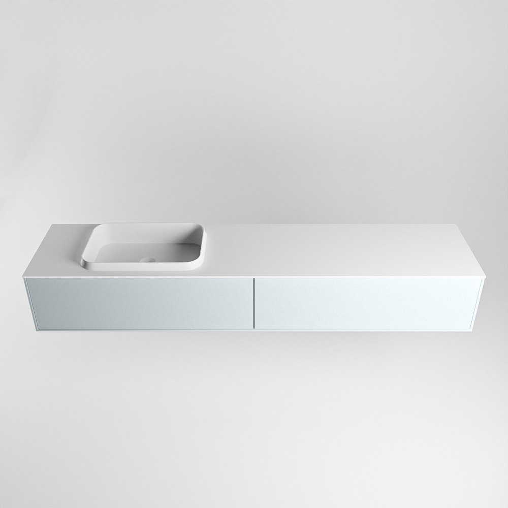 MONDIAZ ERIN 200cm mueble de baño color Clay 2 cajones. Lavabo RIDGE Izquierda sin orificio color Talc. 5 MONDIAZ ERIN 200cm mueble de baño color Clay 2 cajones. Lavabo RIDGE Izquierda sin orificio color Talc. - Imagen 5