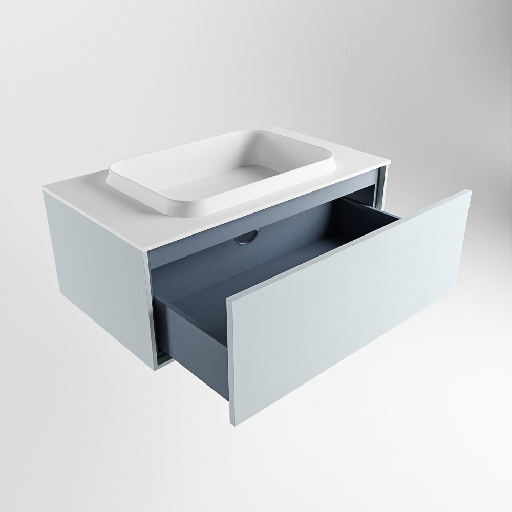 MONDIAZ ERIN 80cm mueble de baño color Clay 1 cajón. Lavabo RIDGE Centro sin orificio color Talc. 6 MONDIAZ ERIN 80cm mueble de baño color Clay 1 cajón. Lavabo RIDGE Centro sin orificio color Talc. - Imagen 6