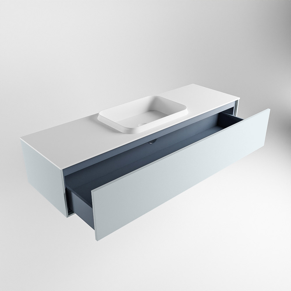 MONDIAZ ERIN 150cm mueble de baño color Clay 1 cajón. Lavabo RIDGE Centro sin orificio color Talc. 6 MONDIAZ ERIN 150cm mueble de baño color Clay 1 cajón. Lavabo RIDGE Centro sin orificio color Talc. - Imagen 6