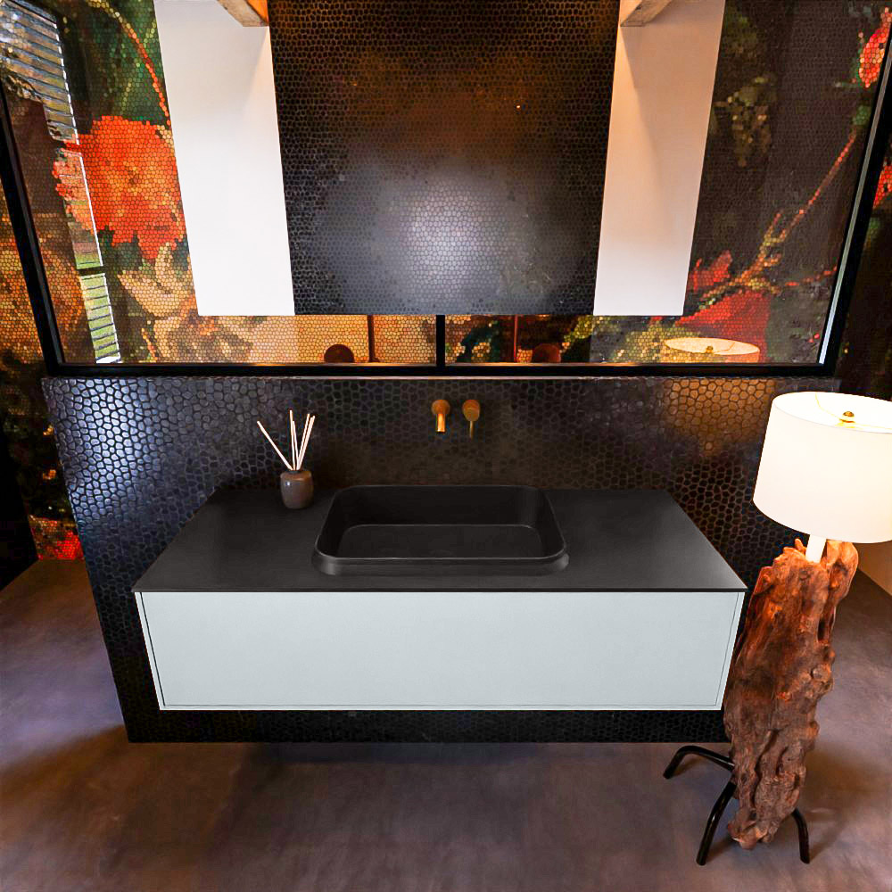 MONDIAZ ERIN 120cm mueble de baño color Clay 1 cajón. Lavabo RIDGE Centro sin orificio color Urban. 3 MONDIAZ ERIN 120cm mueble de baño color Clay 1 cajón. Lavabo RIDGE Centro sin orificio color Urban. - Imagen 3