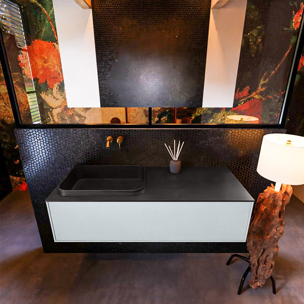 MONDIAZ ERIN 120cm mueble de baño color Clay 1 cajón. Lavabo RIDGE Izquierda sin orificio color Urban. 3 MONDIAZ ERIN 120cm mueble de baño color Clay 1 cajón. Lavabo RIDGE Izquierda sin orificio color Urban. - Imagen 3