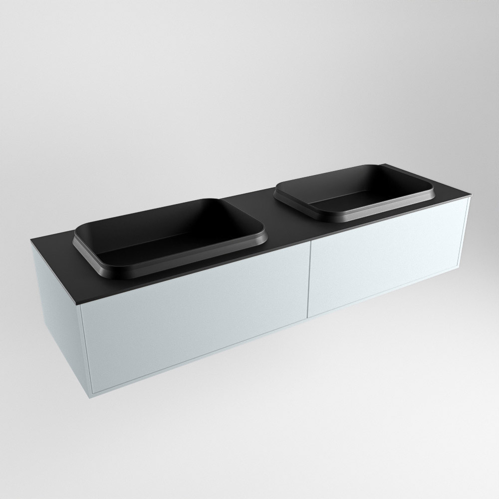 MONDIAZ ERIN 150cm mueble de baño color Clay 2 cajones. Lavabo RIDGE Doble sin orificio color Urban. 4 MONDIAZ ERIN 150cm mueble de baño color Clay 2 cajones. Lavabo RIDGE Doble sin orificio color Urban. - Imagen 4