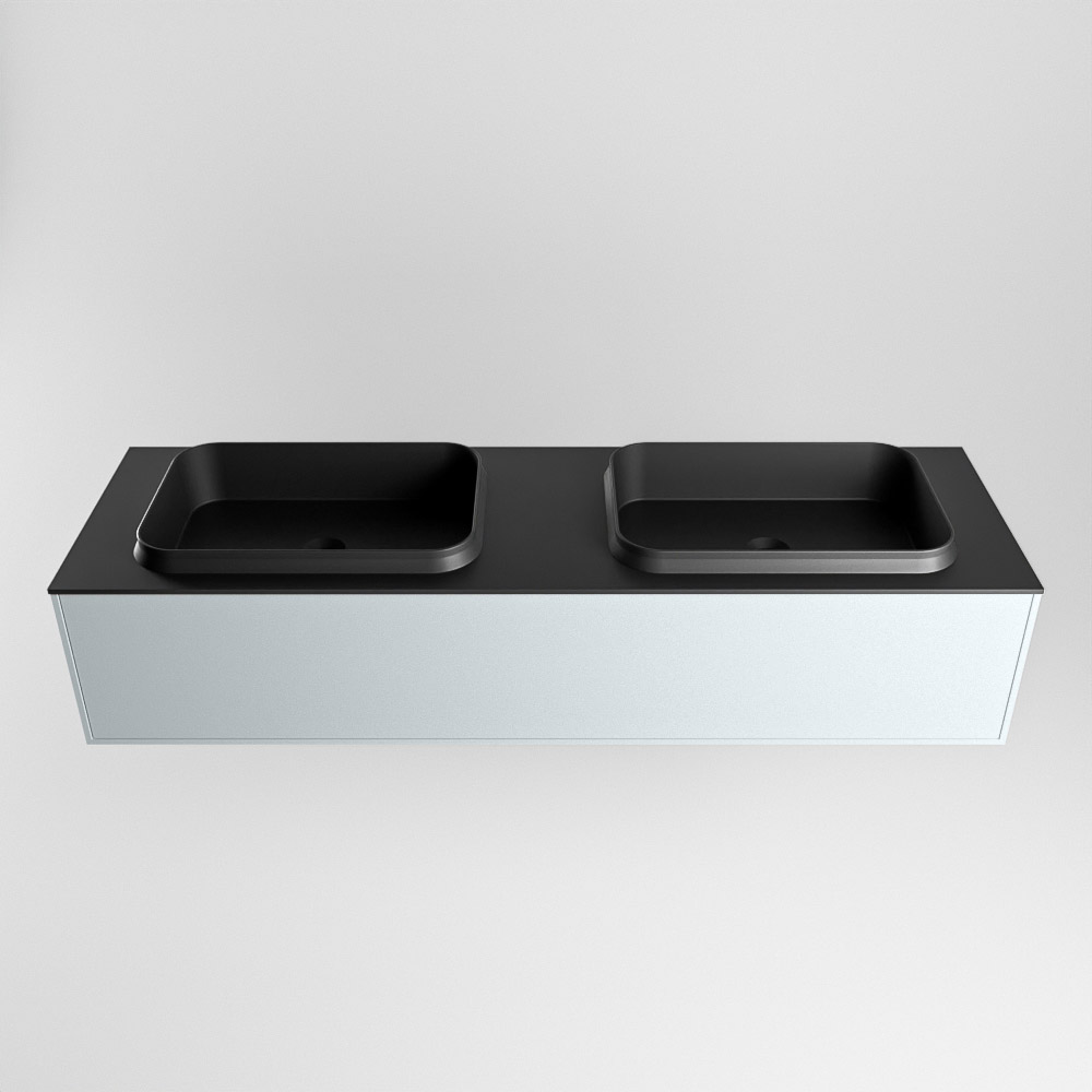 MONDIAZ ERIN 150cm mueble de baño color Clay 1 cajón. Lavabo RIDGE Doble 2 orificios color Urban. 5 MONDIAZ ERIN 150cm mueble de baño color Clay 1 cajón. Lavabo RIDGE Doble 2 orificios color Urban. - Imagen 5