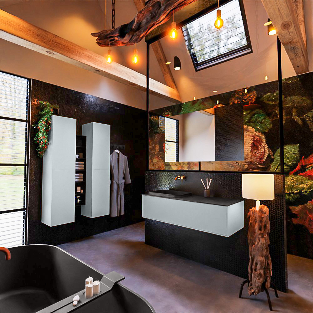 MONDIAZ ERIN 120cm mueble de baño color Clay 1 cajón. Lavabo RIDGE Izquierda sin orificio color Urban. 2 MONDIAZ ERIN 120cm mueble de baño color Clay 1 cajón. Lavabo RIDGE Izquierda sin orificio color Urban. - Imagen 2