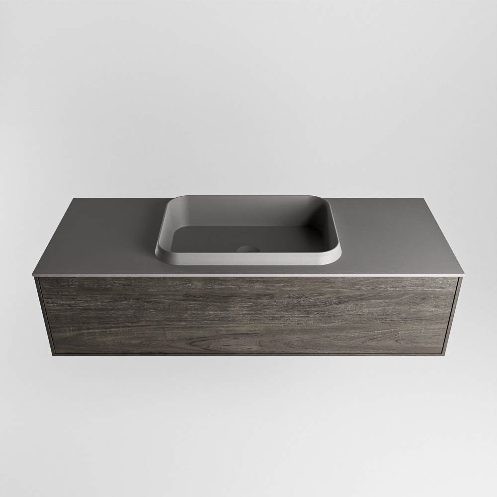 MONDIAZ ERIN 120cm mueble de baño color Dark Brown 1 cajón. Lavabo RIDGE Centro sin orificio color Dark Grey. 5 MONDIAZ ERIN 120cm mueble de baño color Dark Brown 1 cajón. Lavabo RIDGE Centro sin orificio color Dark Grey. - Imagen 5