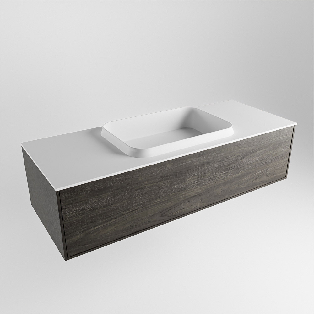 MONDIAZ ERIN 120cm mueble de baño color Dark Brown 1 cajón. Lavabo RIDGE Centro 1 orificio color Talc. 4 MONDIAZ ERIN 120cm mueble de baño color Dark Brown 1 cajón. Lavabo RIDGE Centro 1 orificio color Talc. - Imagen 4