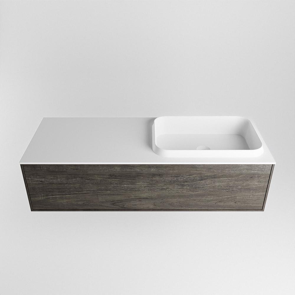 MONDIAZ ERIN 120cm mueble de baño color Dark Brown 1 cajón. Lavabo RIDGE Derecho sin orificio color Talc. 5 MONDIAZ ERIN 120cm mueble de baño color Dark Brown 1 cajón. Lavabo RIDGE Derecho sin orificio color Talc. - Imagen 5