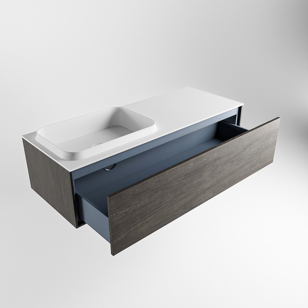 MONDIAZ ERIN 120cm mueble de baño color Dark Brown 1 cajón. Lavabo RIDGE Izquierda 1 orificio color Talc. 6 MONDIAZ ERIN 120cm mueble de baño color Dark Brown 1 cajón. Lavabo RIDGE Izquierda 1 orificio color Talc. - Imagen 6