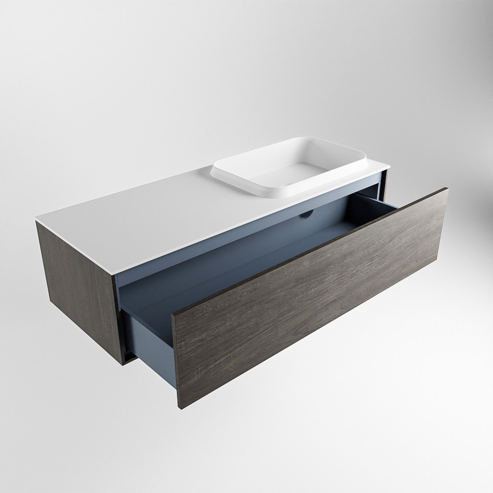 MONDIAZ ERIN 120cm mueble de baño color Dark Brown 1 cajón. Lavabo RIDGE Derecho 1 orificio color Talc. 6 MONDIAZ ERIN 120cm mueble de baño color Dark Brown 1 cajón. Lavabo RIDGE Derecho 1 orificio color Talc. - Imagen 6