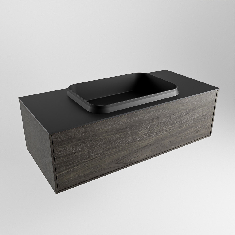 MONDIAZ ERIN 100cm mueble de baño color Dark Brown 1 cajón. Lavabo RIDGE Centro 1 orificio color Urban. 4 MONDIAZ ERIN 100cm mueble de baño color Dark Brown 1 cajón. Lavabo RIDGE Centro 1 orificio color Urban. - Imagen 4