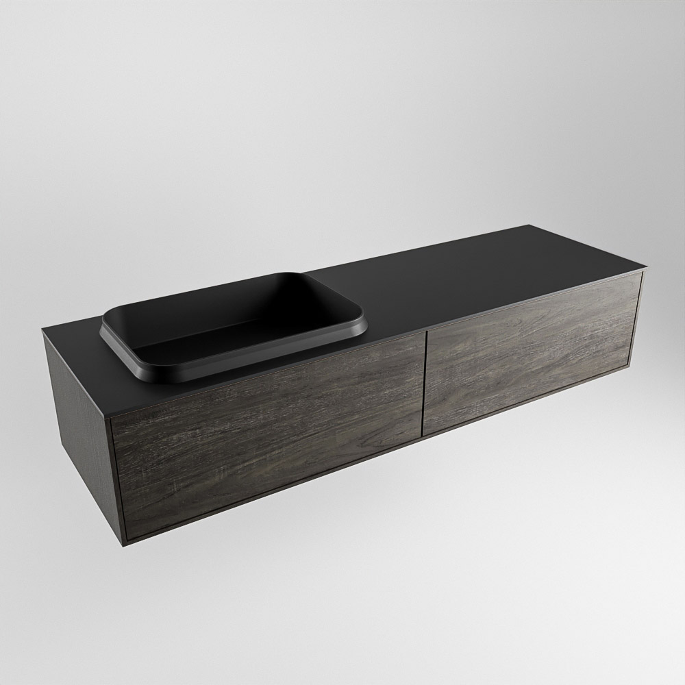 MONDIAZ ERIN 150cm mueble de baño color Dark Brown 2 cajones. Lavabo RIDGE Izquierda sin orificio color Urban. 4 MONDIAZ ERIN 150cm mueble de baño color Dark Brown 2 cajones. Lavabo RIDGE Izquierda sin orificio color Urban. - Imagen 4