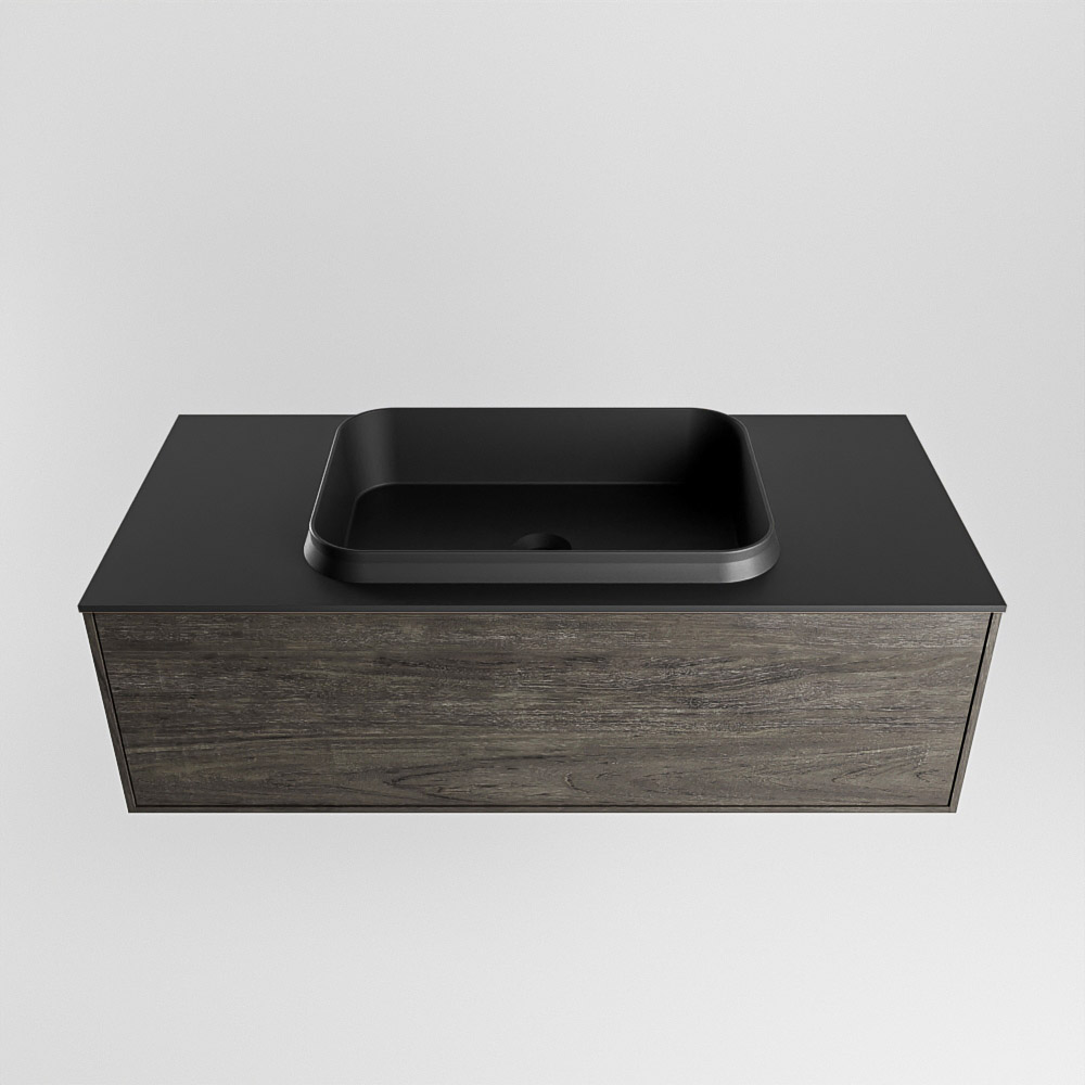 MONDIAZ ERIN 100cm mueble de baño color Dark Brown 1 cajón. Lavabo RIDGE Centro 1 orificio color Urban. 5 MONDIAZ ERIN 100cm mueble de baño color Dark Brown 1 cajón. Lavabo RIDGE Centro 1 orificio color Urban. - Imagen 5