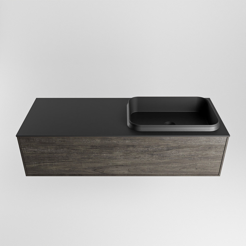 MONDIAZ ERIN 120cm mueble de baño color Dark Brown 1 cajón. Lavabo RIDGE Derecho 1 orificio color Urban. 5 MONDIAZ ERIN 120cm mueble de baño color Dark Brown 1 cajón. Lavabo RIDGE Derecho 1 orificio color Urban. - Imagen 5